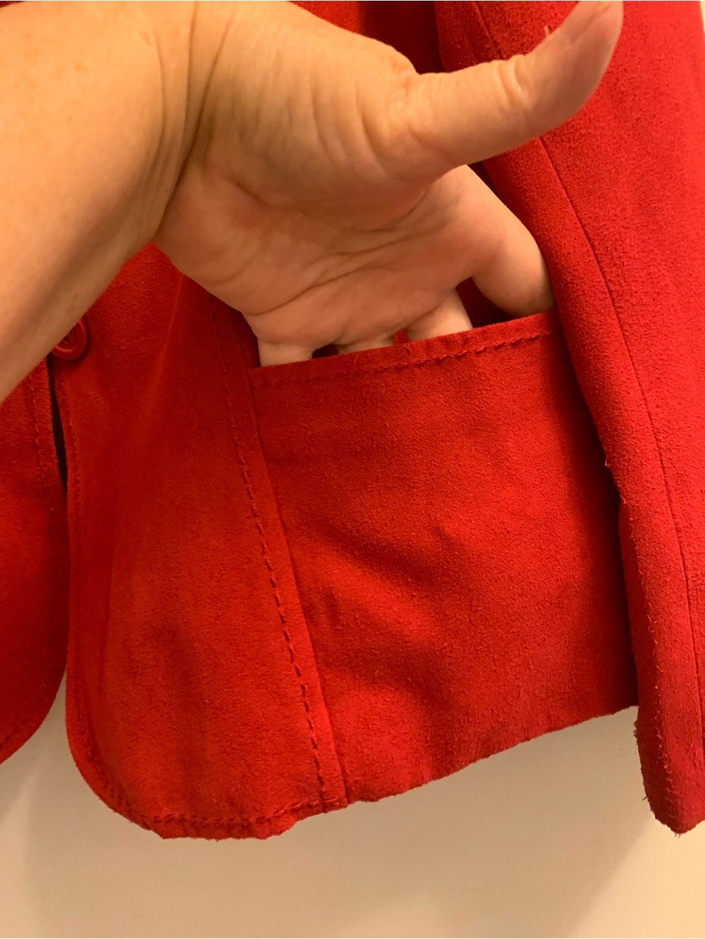 Studio Works Red Suede Tailored Blazer - Picture 3 of 8